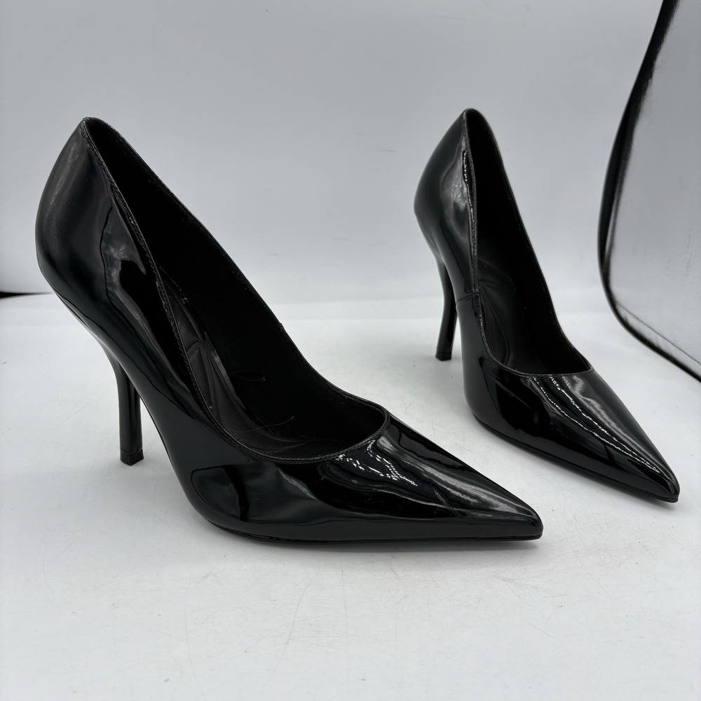 Zara Shoes Womens Size 8 Classic Heels‎ Pumps Shiny Black Pointed Toe